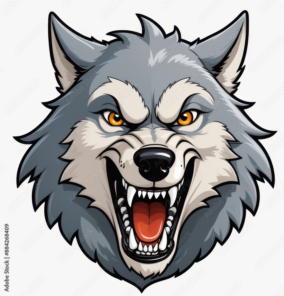 Fototapeta premium Aggressive Wolf Mascot Head
