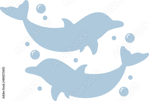Dolphin Blue Vector Graphic 