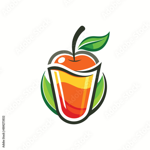 Fresh fruit juice drink logo concept isolated