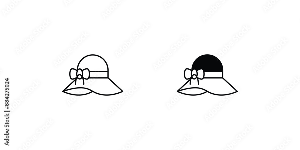 pamela hat set icon with white background vector stock illustration pamela hat set icon with white background vector stock illustration