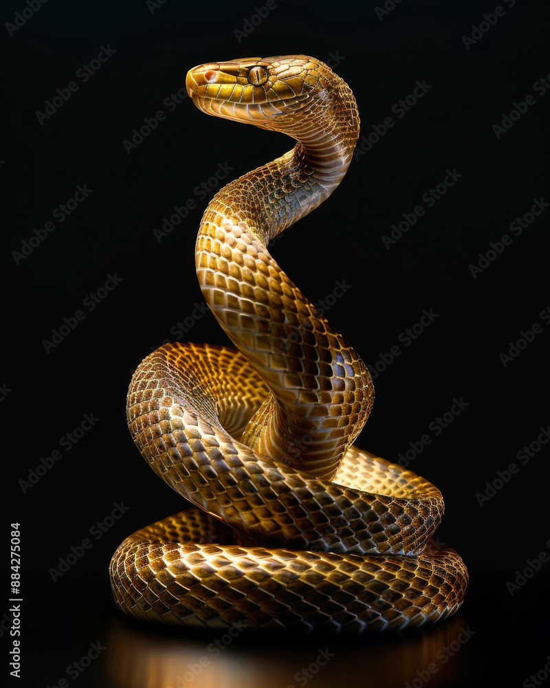 Obraz premium A snake made of precious metals and stones. Jewelry snake. Symbol of 2025