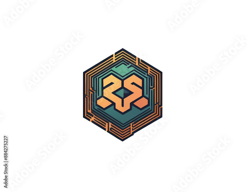 logo of crypto currency, icon image for blackchain, design of a symbil for a company photo