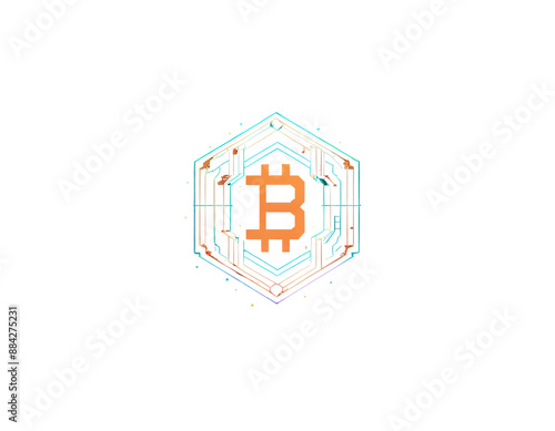 logo of crypto currency, icon image for blackchain, design of a symbil for a company photo