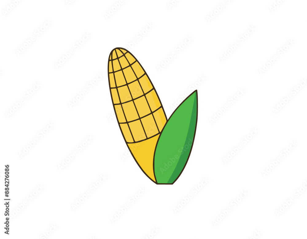 Vector cartoon corn on white background.
Vector cartoon corn on white background.