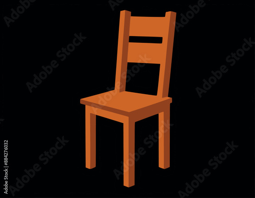 brown wooden, chair / cartoon vector and illustration photo