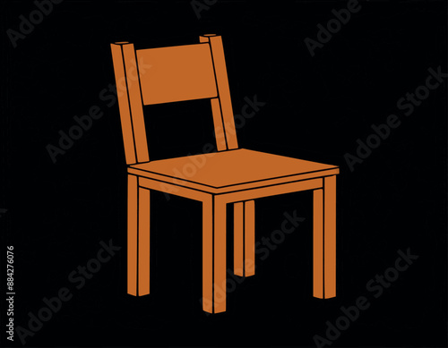 brown wooden, chair / cartoon vector and illustration