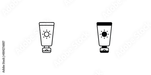 sunscreen set icon with white background vector stock illustration