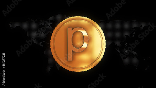 Golden Transnistrian ruble Currency symbol golden Transnistrian ruble currency sign photo