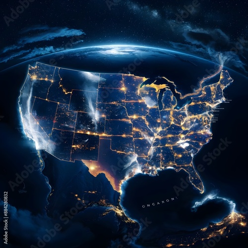 USA Map with State Borders and Capitals Detailed for Accurate Information photo