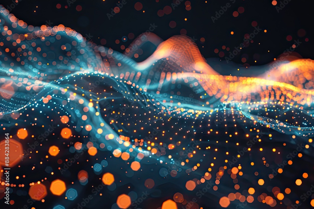 A dynamic 3D scatter plot with animated data points, highlighting trends and patterns in the data A dynamic 3D scatter plot with animated data points, highlighting trends and patterns in the data