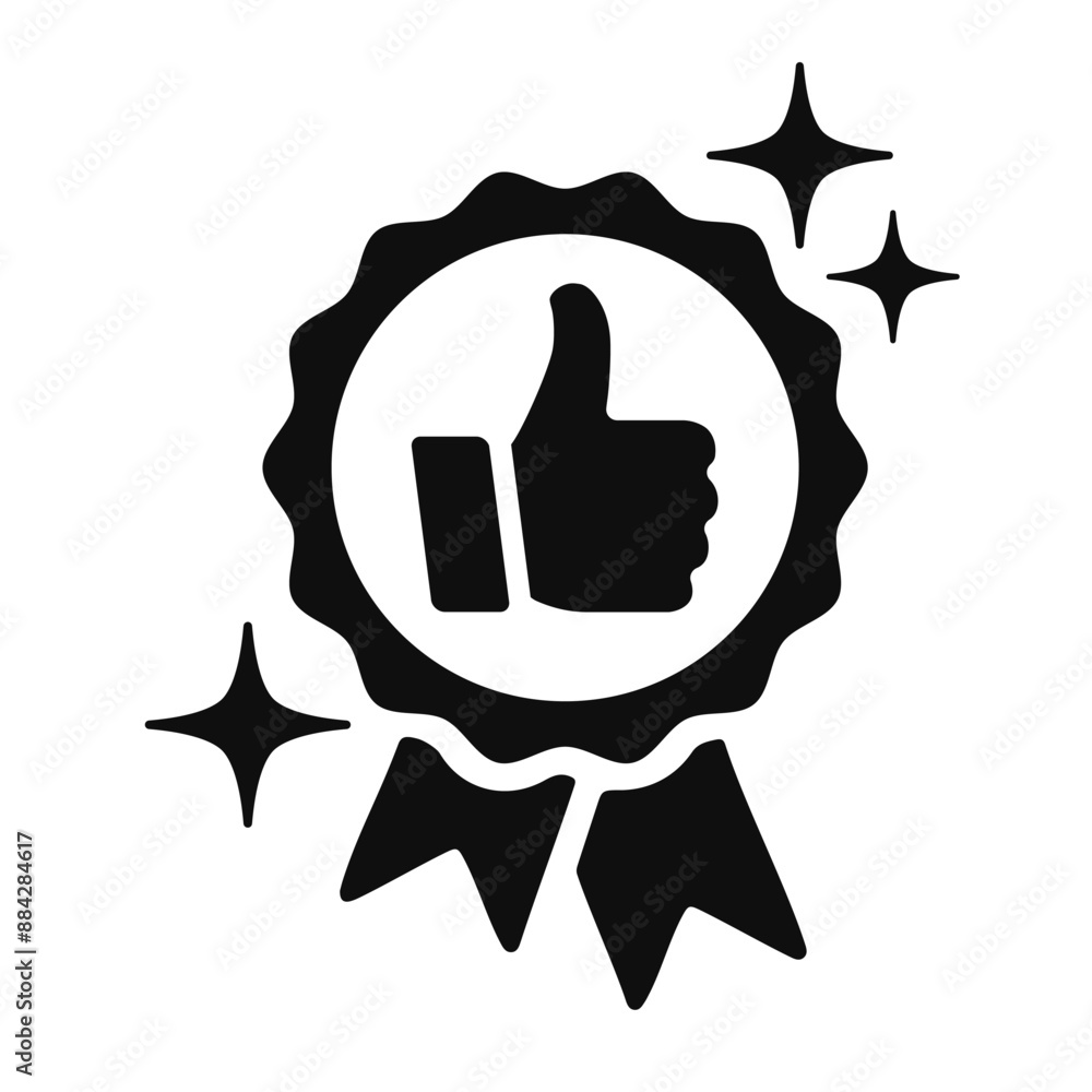 Approval check icon recommendation or endorsement for employee or product concept, hand giving thumb up, honor badge, high quality approval, public support, positive satisfaction evaluation Approval check icon recommendation or endorsement for employee or product concept, hand giving thumb up, honor badge, high quality approval, public support, positive satisfaction evaluation
