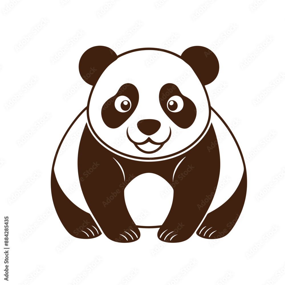 Cute Cartoon Panda Character with vector Cute Cartoon Panda Character with vector