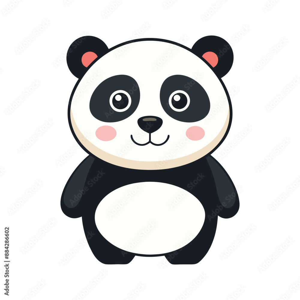 Naklejka premium Cute Cartoon Panda Character with vector