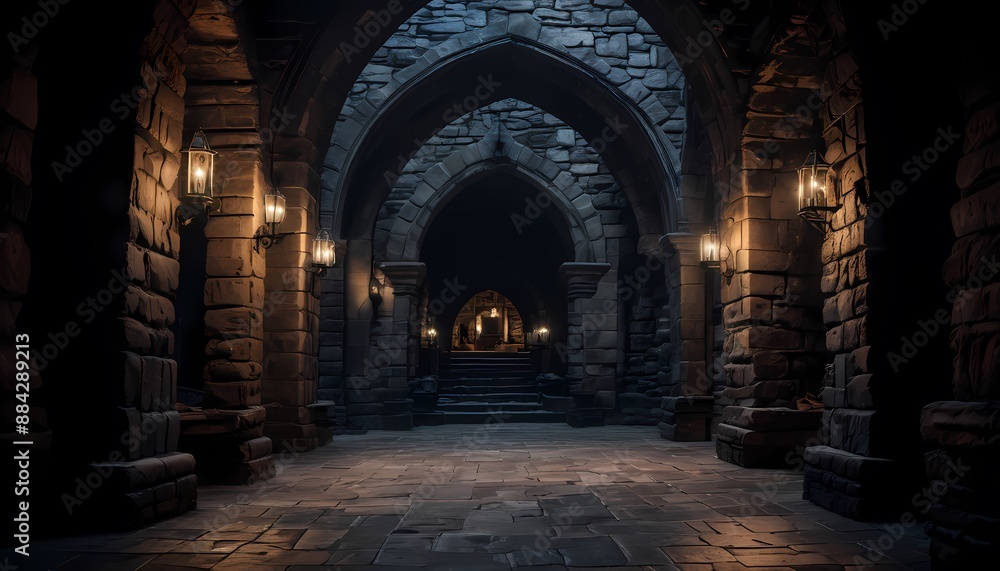 Gothic castle dungeon, dark and creepy background, hyper detail. Generative AI, Generative, AI Gothic castle dungeon, dark and creepy background, hyper detail. Generative AI, Generative, AI