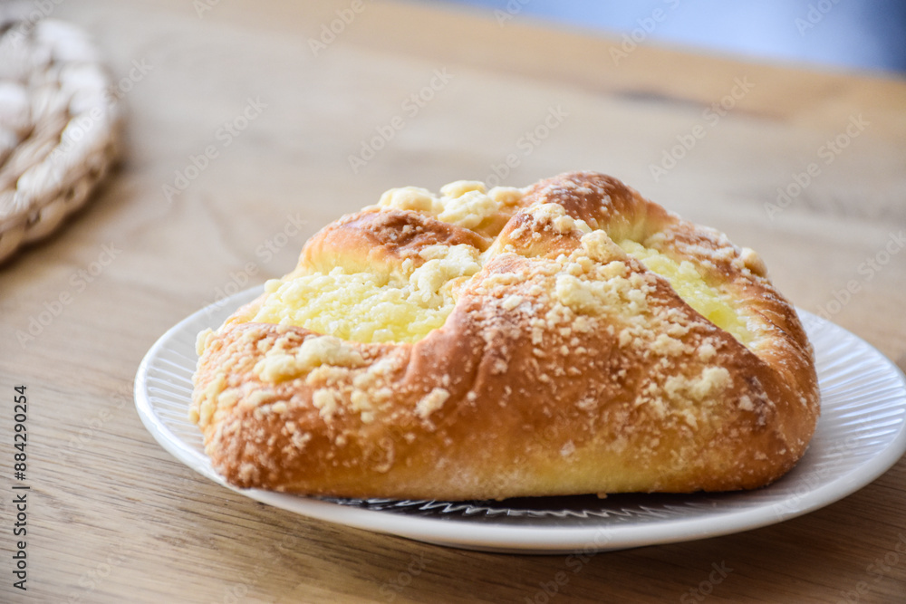 Baked sweet cake with pudding Baked sweet cake with pudding