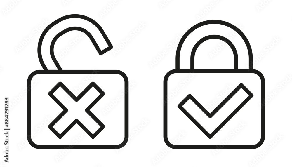 Password safety line icon, security sign Password safety line icon, security sign