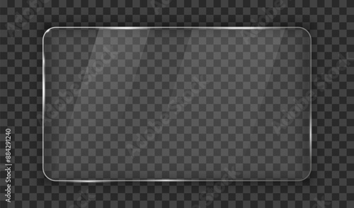 Wallpaper Mural Glass plate transparent, 3d mirror, realistic screen glass, clear glass showcase, glossy plastic glare frame, acrylic with glares and light, clear rectangular plate, plexiglas, realistic window mockup Torontodigital.ca