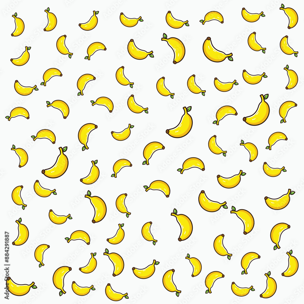 Seamless banana pattern design in vector. Banana background. Tropical fruit pattern. Seamless banana pattern design in vector. Banana background. Tropical fruit pattern.