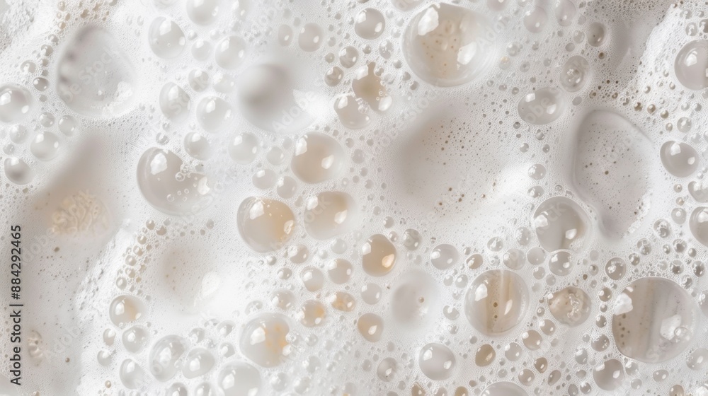 Close-up of white soap foam bubbles, abstract texture Close-up of white soap foam bubbles, abstract texture