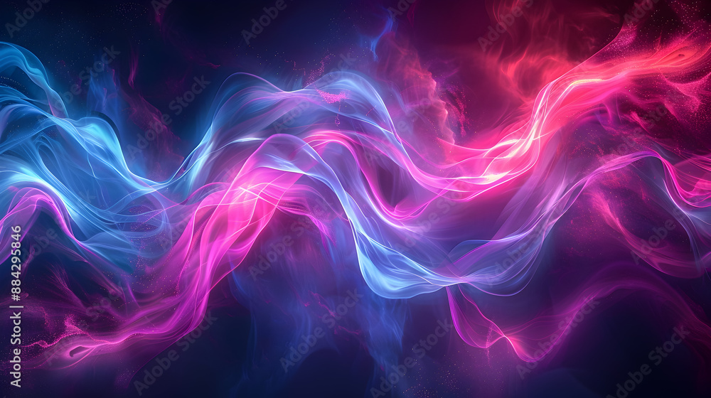 Captivating visual spectacle of luminescent neon light strands in bold blue and pink tones flowing through a dark moody and futuristic digital backdrop creating a dynamic and mesmerizing atmosphere Captivating visual spectacle of luminescent neon light strands in bold blue and pink tones flowing through a dark moody and futuristic digital backdrop creating a dynamic and mesmerizing atmosphere