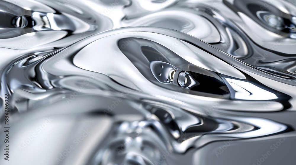 This high-gloss metallic surface features fluid abstract forms, with smooth lines and reflective elements that create a dynamic sense of movement and modern artistic expression. This high-gloss metallic surface features fluid abstract forms, with smooth lines and reflective elements that create a dynamic sense of movement and modern artistic expression.