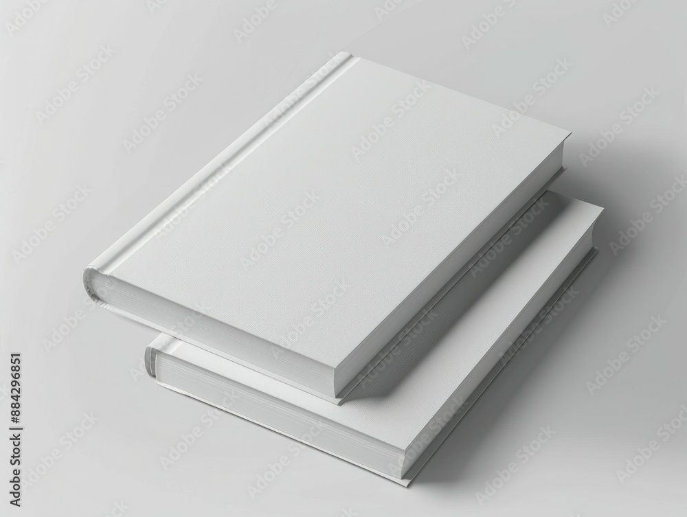 Mockup of closed blank book at white textured paper background. Mockup of closed blank book at white textured paper background.