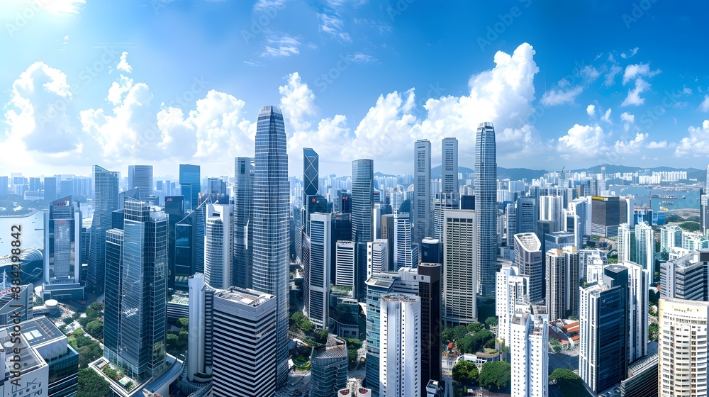 Obraz premium Aerial View of Singapore Skyline