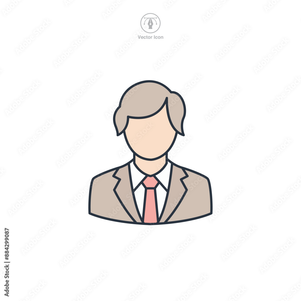 avatar Icon. Accountant theme symbol vector illustration isolated on white background avatar Icon. Accountant theme symbol vector illustration isolated on white background