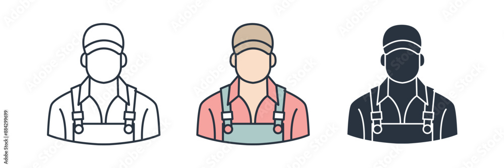 Avatar Icon. carpenter theme symbol vector illustration isolated on white background Avatar Icon. carpenter theme symbol vector illustration isolated on white background