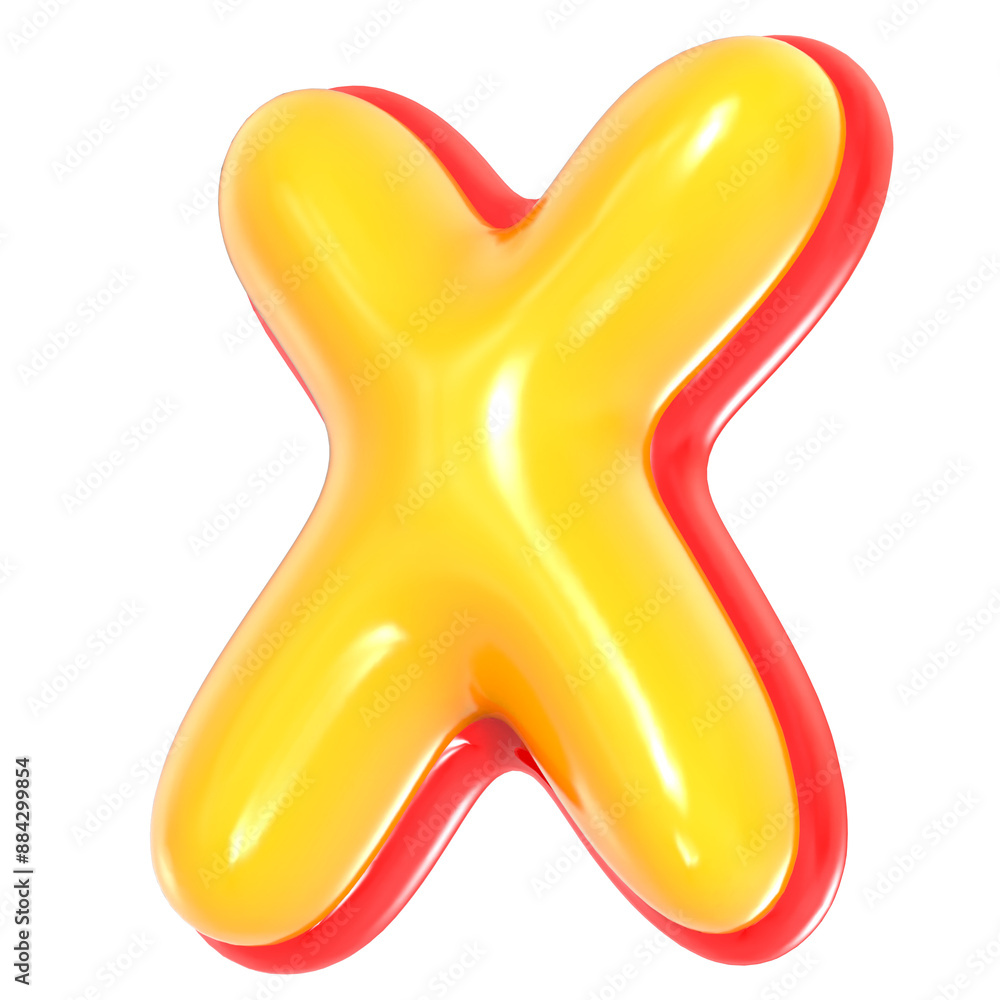 Yellow Alphabet with Red 3D Letter X Yellow Alphabet with Red 3D Letter X