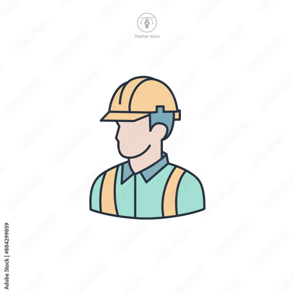 Avatar Construction worker, Civil engineer Icon theme symbol vector illustration isolated on white background Avatar Construction worker, Civil engineer Icon theme symbol vector illustration isolated on white background