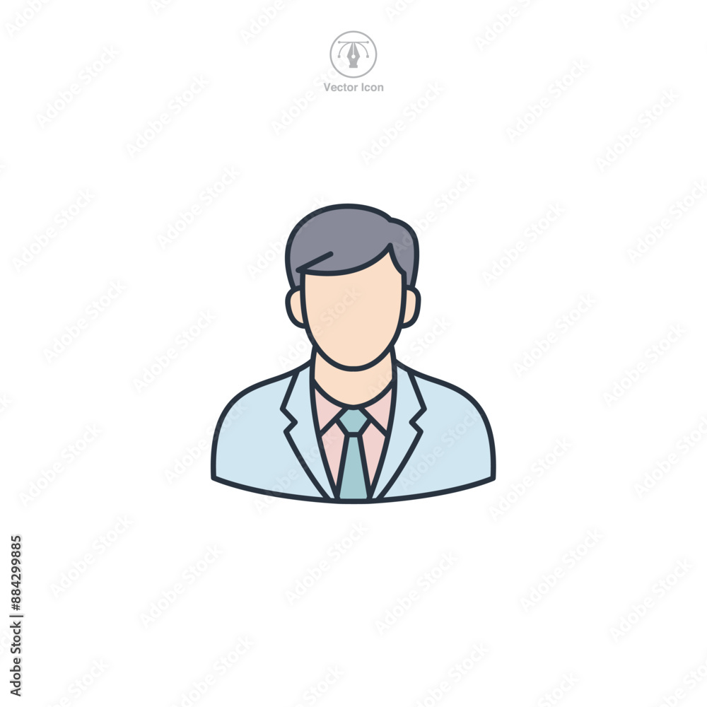 Avatar Data Analyst Icon theme symbol vector illustration isolated on white background Avatar Data Analyst Icon theme symbol vector illustration isolated on white background