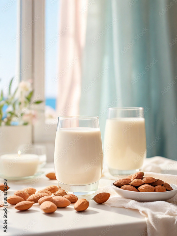 Vegan plant-based almond milk with a watery texture and nutty flavor perfect for smoothies, lattes, baking and more. Vegan plant-based almond milk with a watery texture and nutty flavor perfect for smoothies, lattes, baking and more.