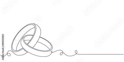 Wedding ring line art vector illustration