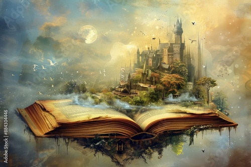 Step into the enchanted storybook castle dreamscape: a magical, imaginative, and whimsical landscape of fairy tales, surreal adventures, and mythical kingdoms