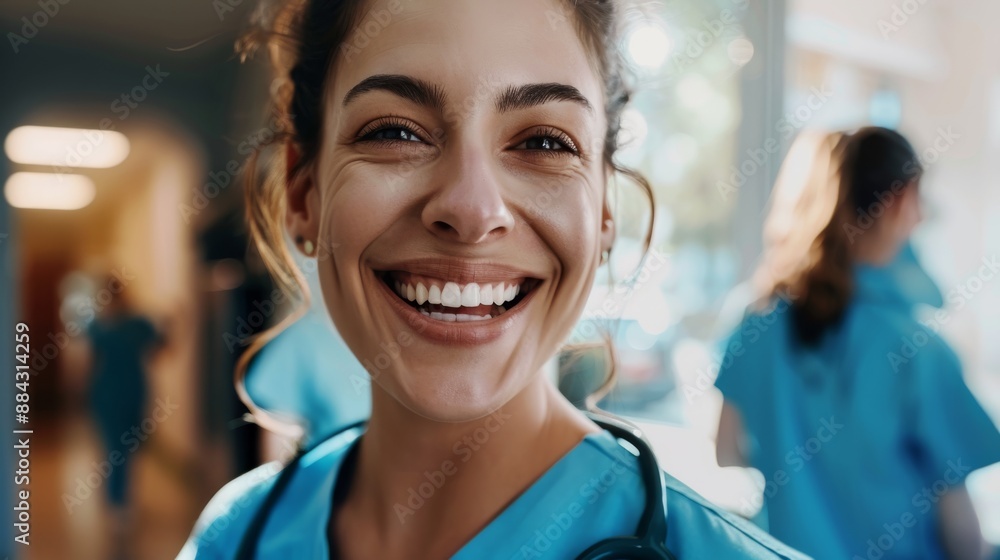Compassionate nurse with genuine smile in healthcare facility