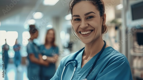 Free Download Compassionate nurse with genuine smile in healthcare facility - GFXLoad