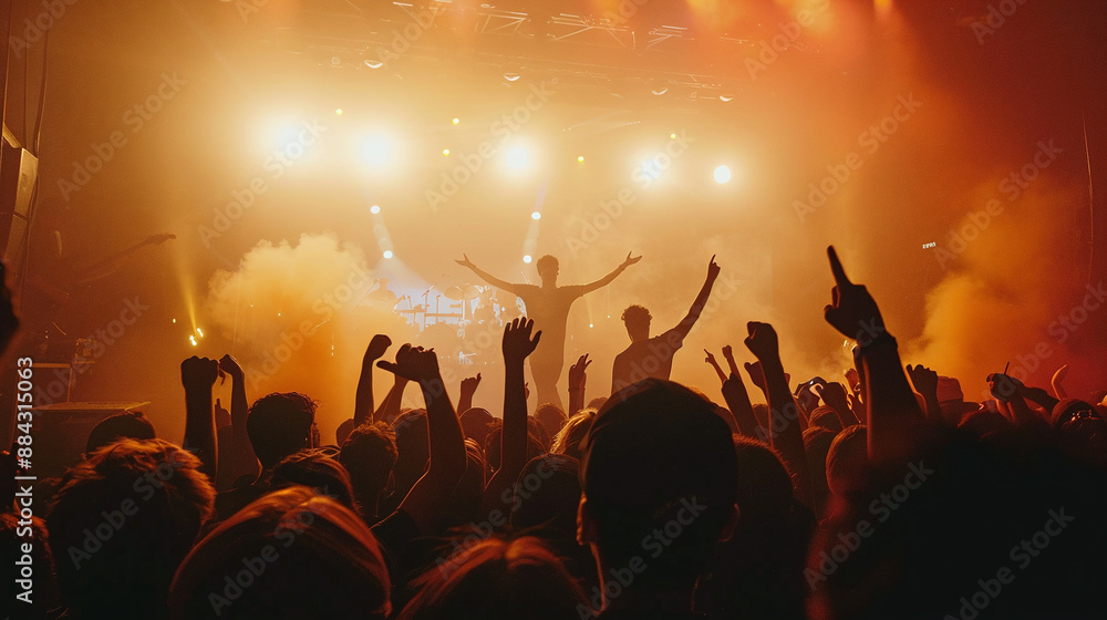 Concert. Huge crowd of people in concert hall. Good mood. Concert. Huge crowd of people in concert hall. Good mood.