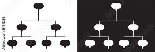 Pedigree icon family tree, family life history diagram, pedigree chart. isolated on white and black background. vector . EPS 10
