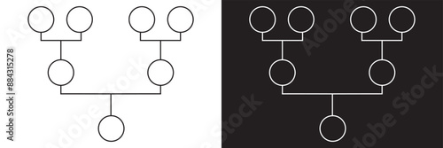 Pedigree icon family tree, family life history diagram, pedigree chart. isolated on white and black background. vector . EPS 10