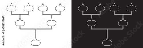 Pedigree icon family tree, family life history diagram, pedigree chart. isolated on white and black background. vector . EPS 10