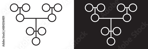 Pedigree icon family tree, family life history diagram, pedigree chart. isolated on white and black background. vector . EPS 10