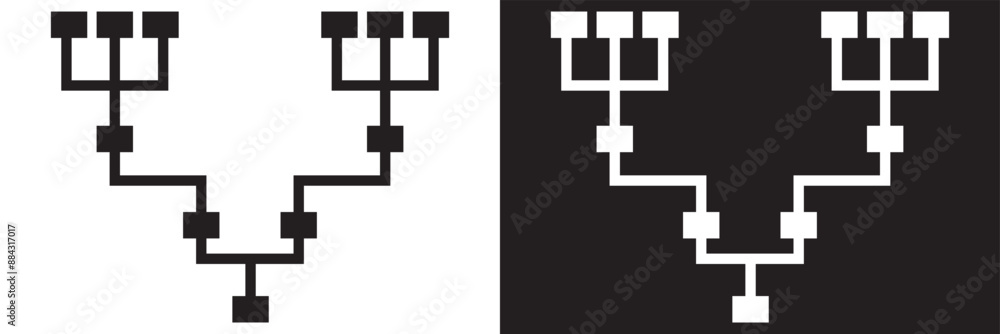 Pedigree icon family tree, family life history diagram, pedigree chart. isolated on white and black background. vector . EPS 10 Pedigree icon family tree, family life history diagram, pedigree chart. isolated on white and black background. vector . EPS 10