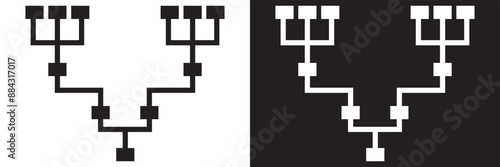 Pedigree icon family tree, family life history diagram, pedigree chart. isolated on white and black background. vector . EPS 10