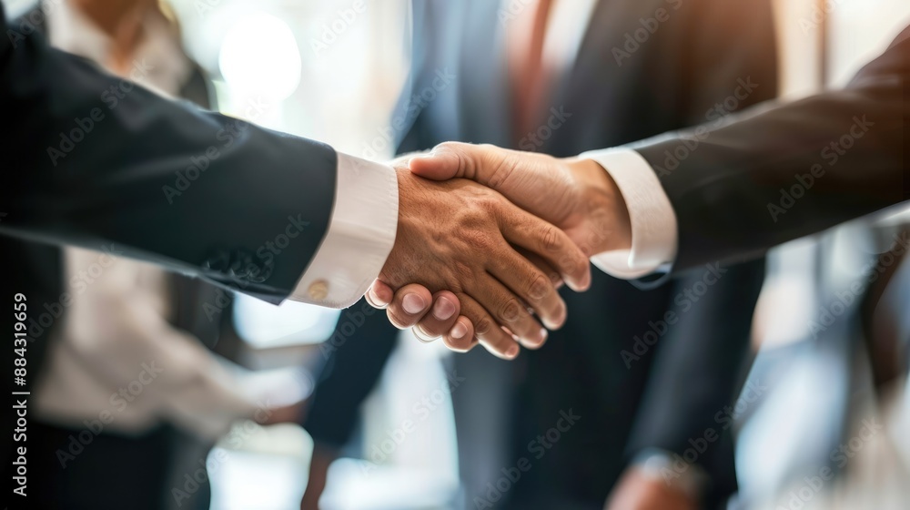 Business leaders shaking hands after a successful negotiation Business leaders shaking hands after a successful negotiation
