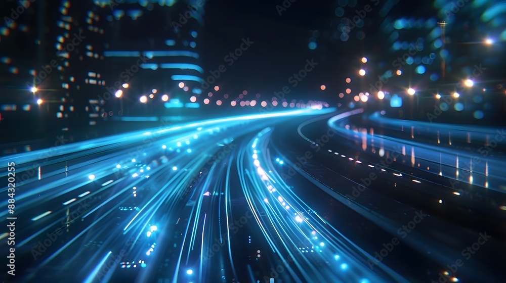 Vibrant electric blue light trails in motion, perfect for dynamic and tech-themed visuals. Vibrant electric blue light trails in motion, perfect for dynamic and tech-themed visuals.