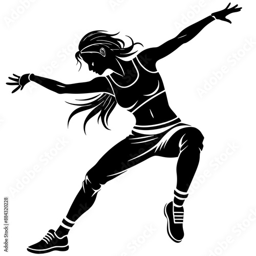 create a silhouette of a woman dancing