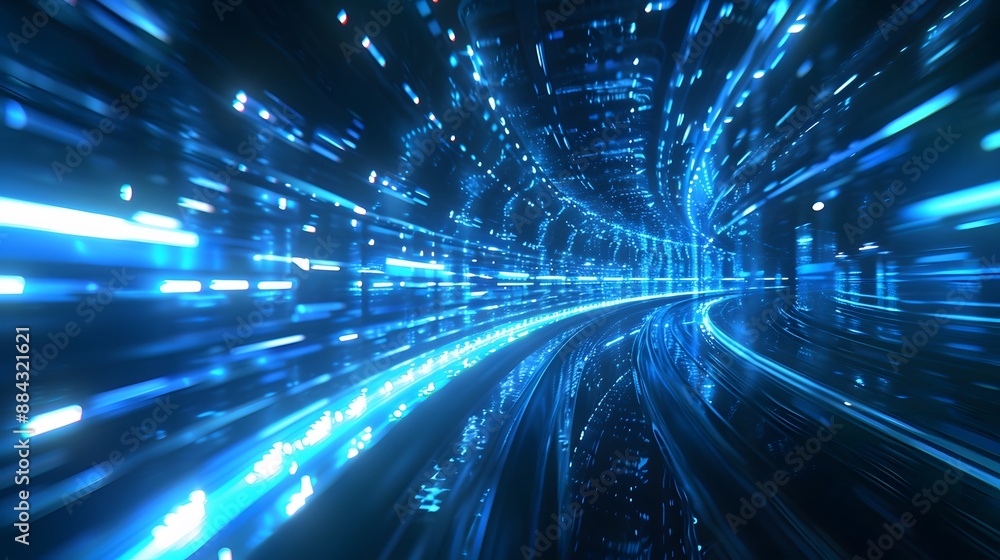 Vibrant electric blue light trails in motion, perfect for dynamic and tech-themed visuals. Vibrant electric blue light trails in motion, perfect for dynamic and tech-themed visuals.