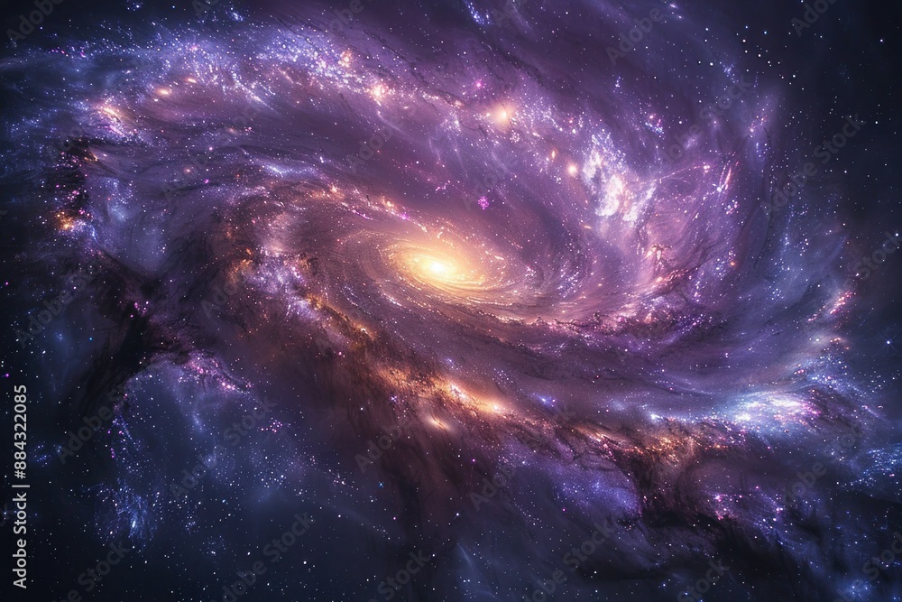 Swirling Galaxies and Cosmic Energy: A Celestial Dance of Space with Nebula, Planet, and Stars in a Fantastic Background Swirling Galaxies and Cosmic Energy: A Celestial Dance of Space with Nebula, Planet, and Stars in a Fantastic Background