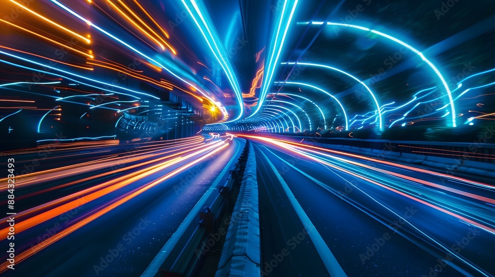 Vibrant electric blue light trails in motion, perfect for dynamic and tech-themed visuals. Vibrant electric blue light trails in motion, perfect for dynamic and tech-themed visuals.